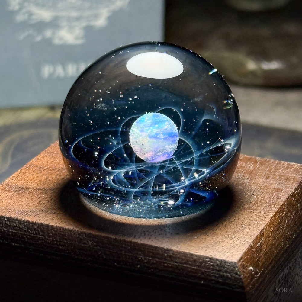 ミニガラスマーブル 星の軌跡 大きな惑星
