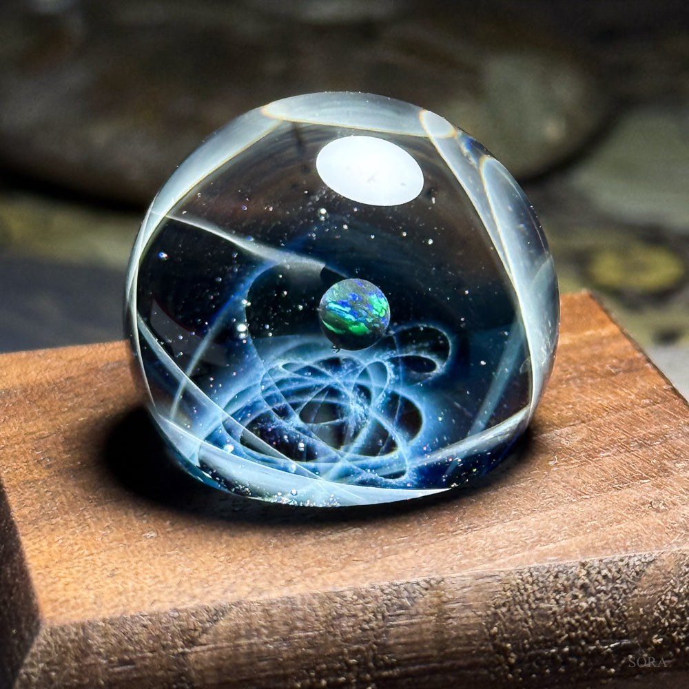 試作品 ミニガラスマーブル 星の軌跡