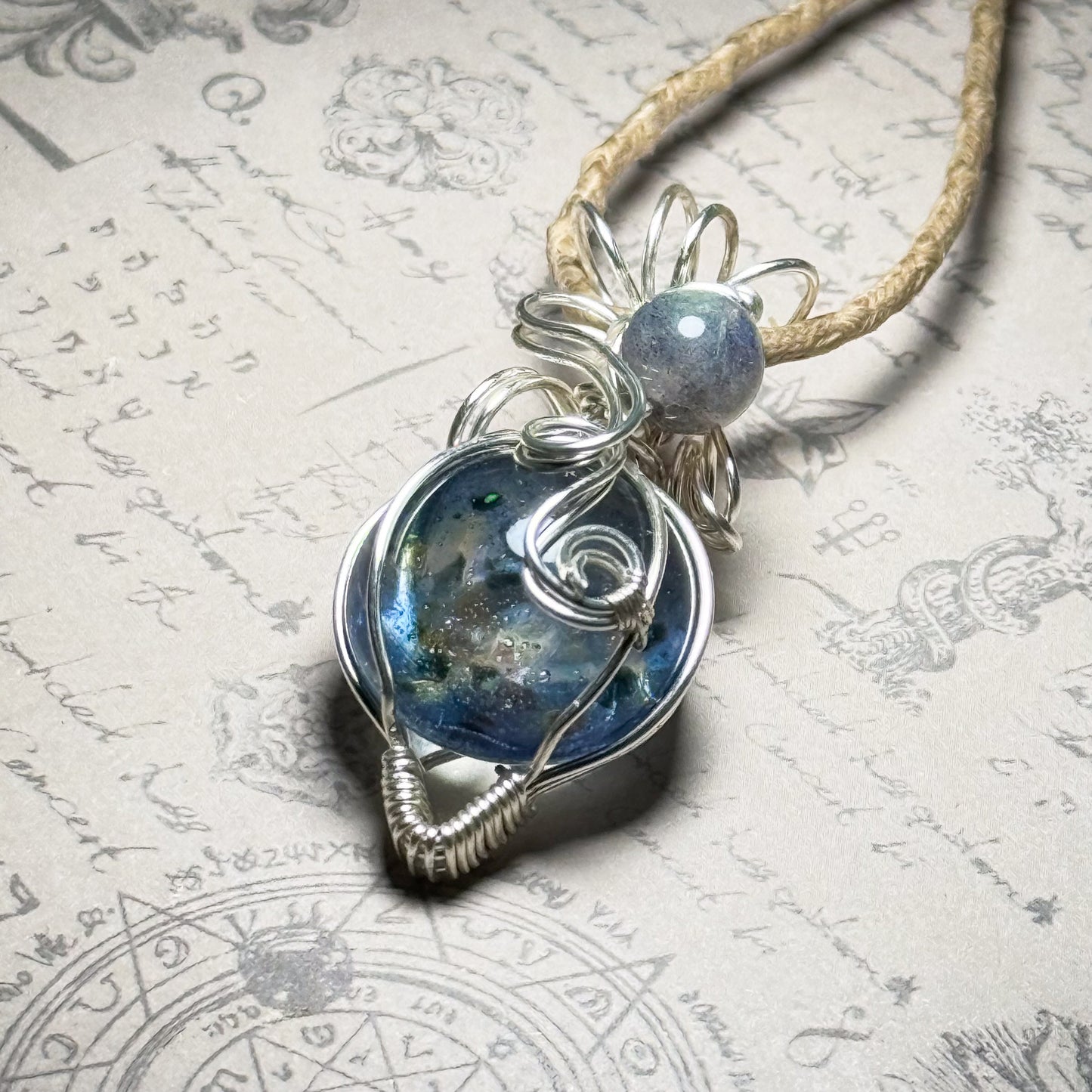 宇宙の輝きワイヤーラッピングペンダント #261