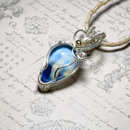 クラゲのワイヤーラッピングペンダント　＃261