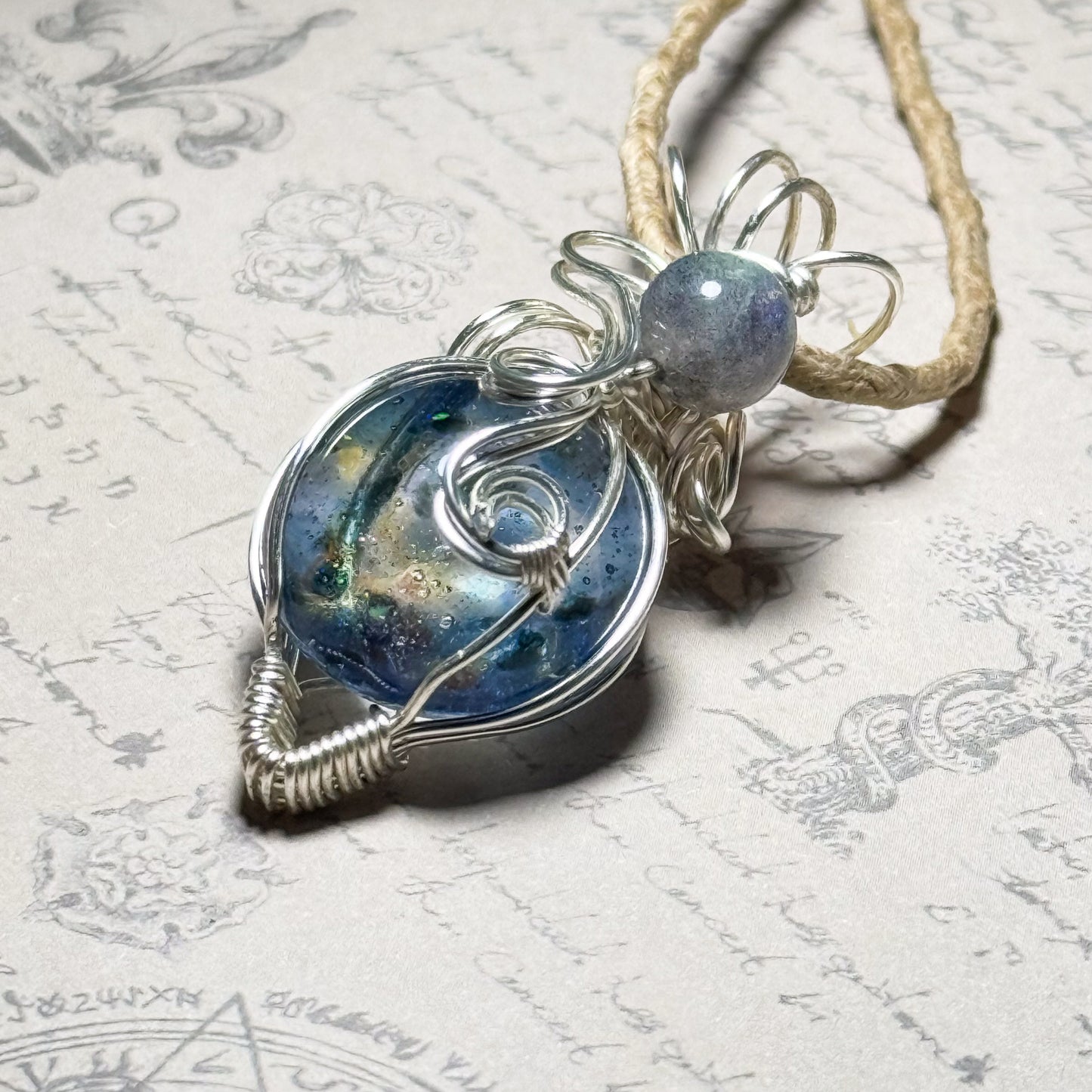 宇宙の輝きワイヤーラッピングペンダント　＃261