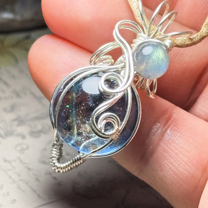 宇宙の輝きワイヤーラッピングペンダント　＃261