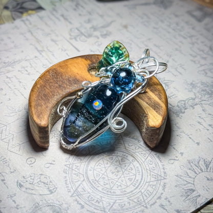 ワイヤーラッピングペンダント　Moonlight Beach Guardian　〜ウミガメ〜　＃26241