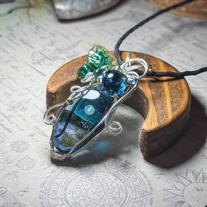 ワイヤーラッピングペンダント　Moonlight Beach Guardian　〜ウミガメ〜　＃26241