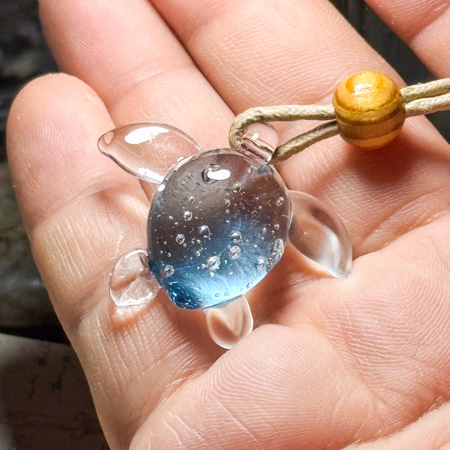 ウミガメのペンダント　水の輝き ＃4092