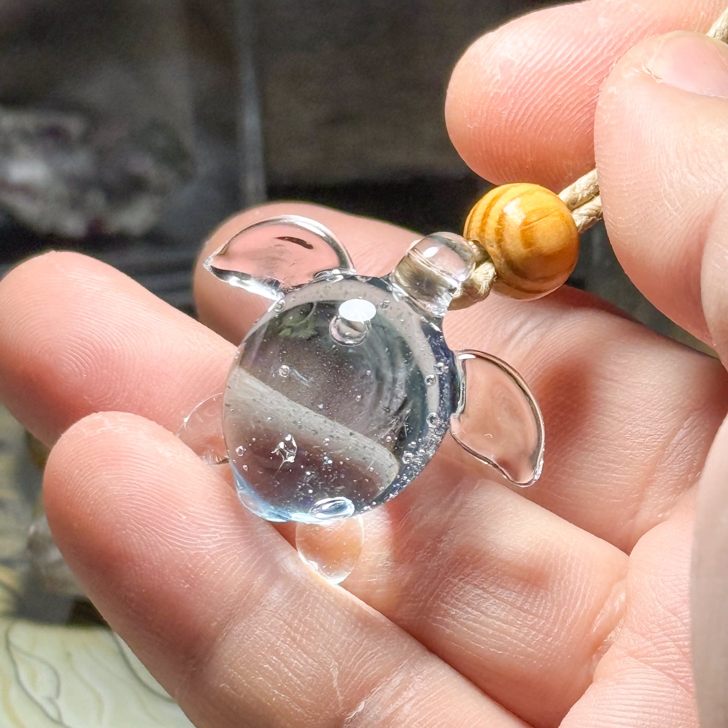 ウミガメのペンダント　水の輝き ＃4091